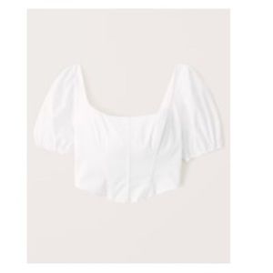 Abercrombie Puff Sleeve Poplin Corset Top M